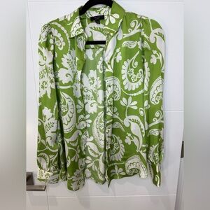 Haver Green and White Patterned Shirt